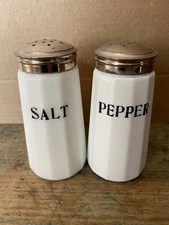 Very RARE White Milk Glass Depression Era Shakers