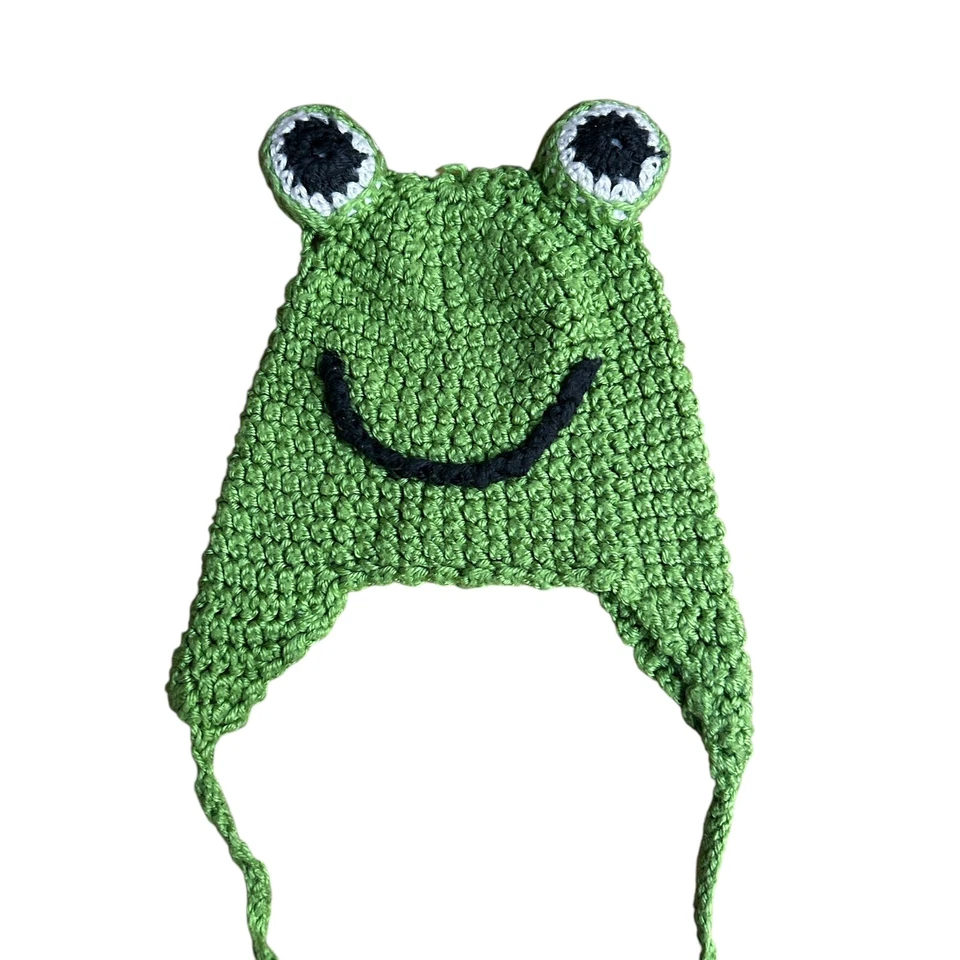 Ручной работы крючком лягушка Kids шляпа зеленый крышка ребенка ясельного возраста ребенка - Изображение 2 из 3