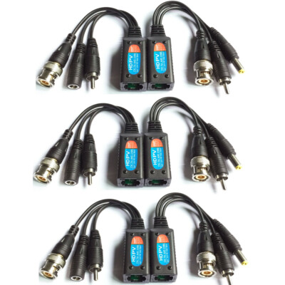 8MP Video Balun with Power Cat5 Cat6 Data Transmitter via UTP Cable 3 Pairs