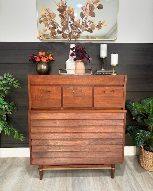Mid Century Modern Tall Boy - American of Martinsville - Walnut | eBay