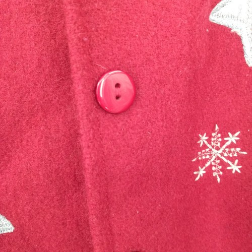 Take Two Wool Winter Red Christmas Blazer Jacket Size M Long Sleeve Button Up - Picture 16 of 17