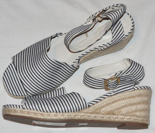 ALPARGATAS CUÑA COLECCIÓN M&S SEÑORA SANDALIAS CORTE ANCHO TALLA 7 1/2 AZUL MARINO MEZCLA - Imagen 4 de 5