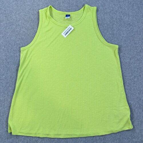 Old Navy Ribbed Luxe Swing Tank Top Women's Medium Lime Green New
