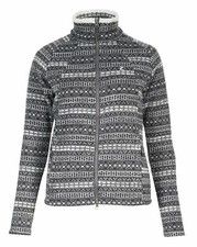 AKTION Damen Feinstrick Jacke mit Fleecefutter Schwarz/Grau/Wollwei&szlig; Gr&ouml;&szlig;e 36-44