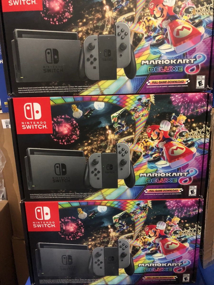 Nintendo Switch console with Mario Kart 8 Deluxe Gray Joy-Con