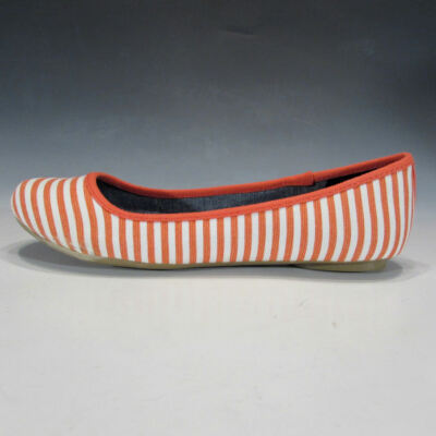 Scholl's Women's Friendly Ballet Flat (White Coral Stripe, US