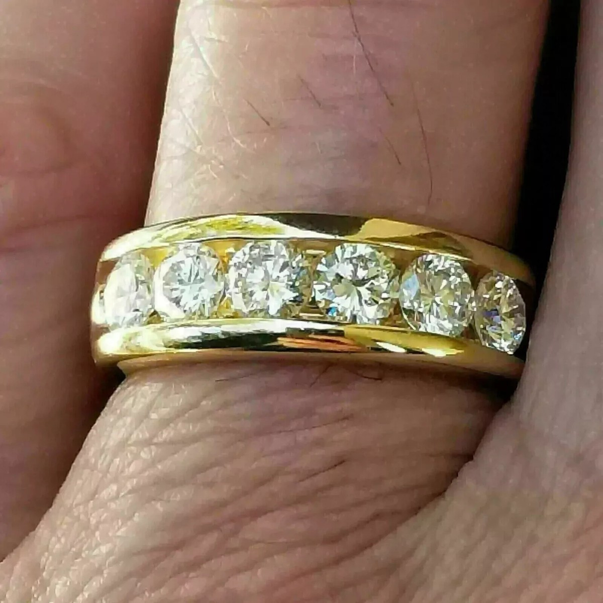 Ct Lab Created Diamond 6-Stone Anniversary Band 14k Yellow Gold