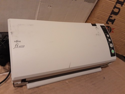 Fujitsu Fi-6110 A4 duplex document scanner, FEEDER/RECEIVER CHUTE MISSING - Picture 2 of 5