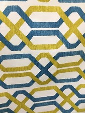 P KAUFMANN YELLOW TEAL DESIGNER 100 COTTON FABRIC 54 in. Sold BTY