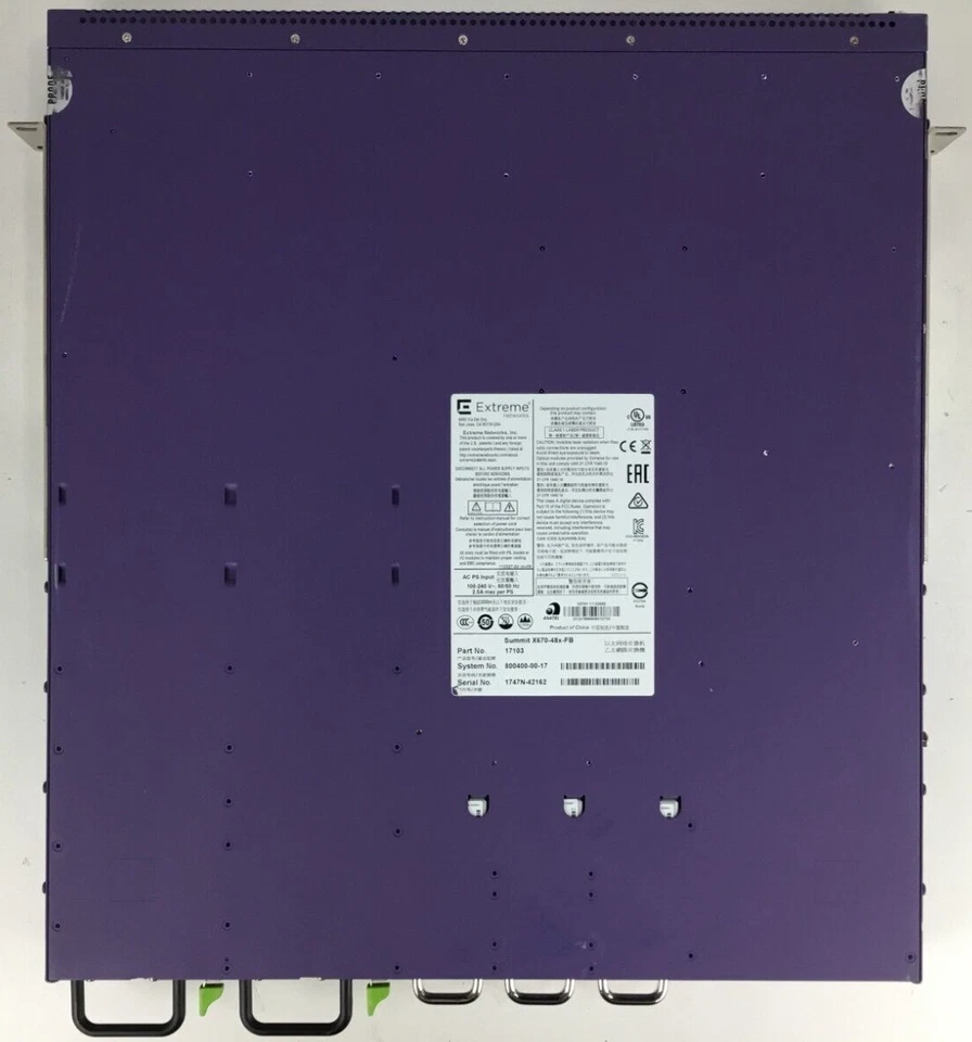 Extreme Networks 17103 Summit X670-48x-FB 48x 10 Gigabit SFP+  2x 10925 Adv Edge - Image 3 of 4