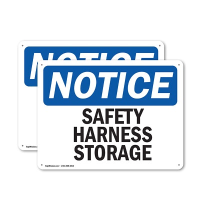 #ad #ad 2 Pack Safety Harness Storage OSHA Notice Sign Decal Metal Plastic $78.99