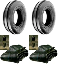 TWO New 4.00-15 Tri-Rib 3 Rib Front Tractor Tires w/ tubes 400-15 F2 3 Rib 
