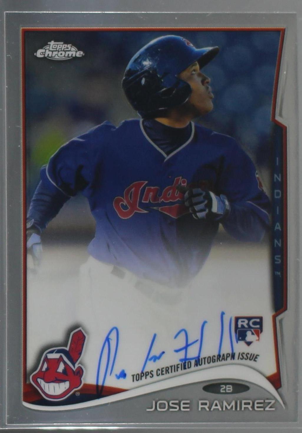 Jose Ramirez Rookie Card 2014 Topps Chrome - Jose Ramirez #45 Image Variation Rookie Autographs ...