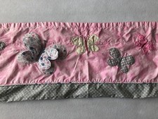 Just Born Antique Chic Baby Girl Nursery Curtain Valance Butterflies Gray Pink