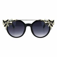Fancy Rhinestones Fashion Womens Sunglasses Bling Metal Top UV 400