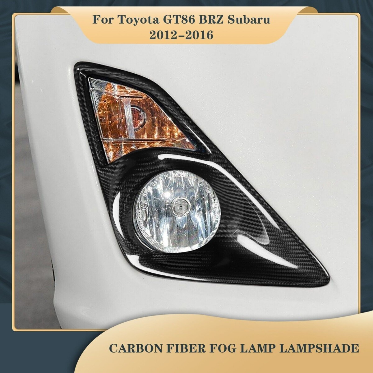 3k Carbon Fiber Front Fog Light Cover Trim For Toyota GT86 Subaru