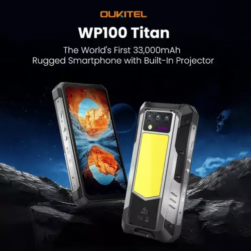 Oukitel WP100 Titan 5G 6.8"120Hz 16/512GB DLP Projector 33000mAh Rugged ByFedEx - Picture 1 of 9