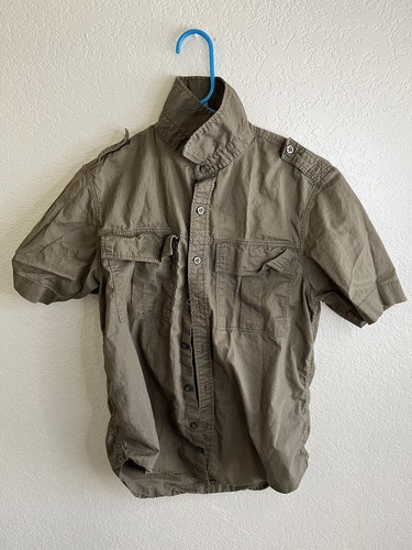 Old Navy Slim Fit Button Up Shirt Short Sleeve - Green / Olive - Men’s Size S