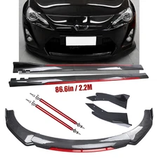 Front Bumper Lip Spoiler Side Skirt For 13-2016 Scion FR-S Bod Kit Carbon Fiber