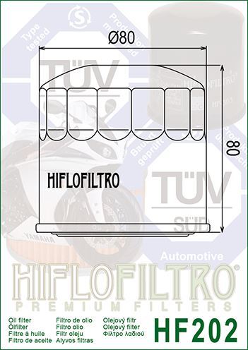 Hiflo HF202 Premium Oil Filter to fit Honda CBX750 FE,FG,F2G (RC17) 1984-1986 - Picture 2 of 2
