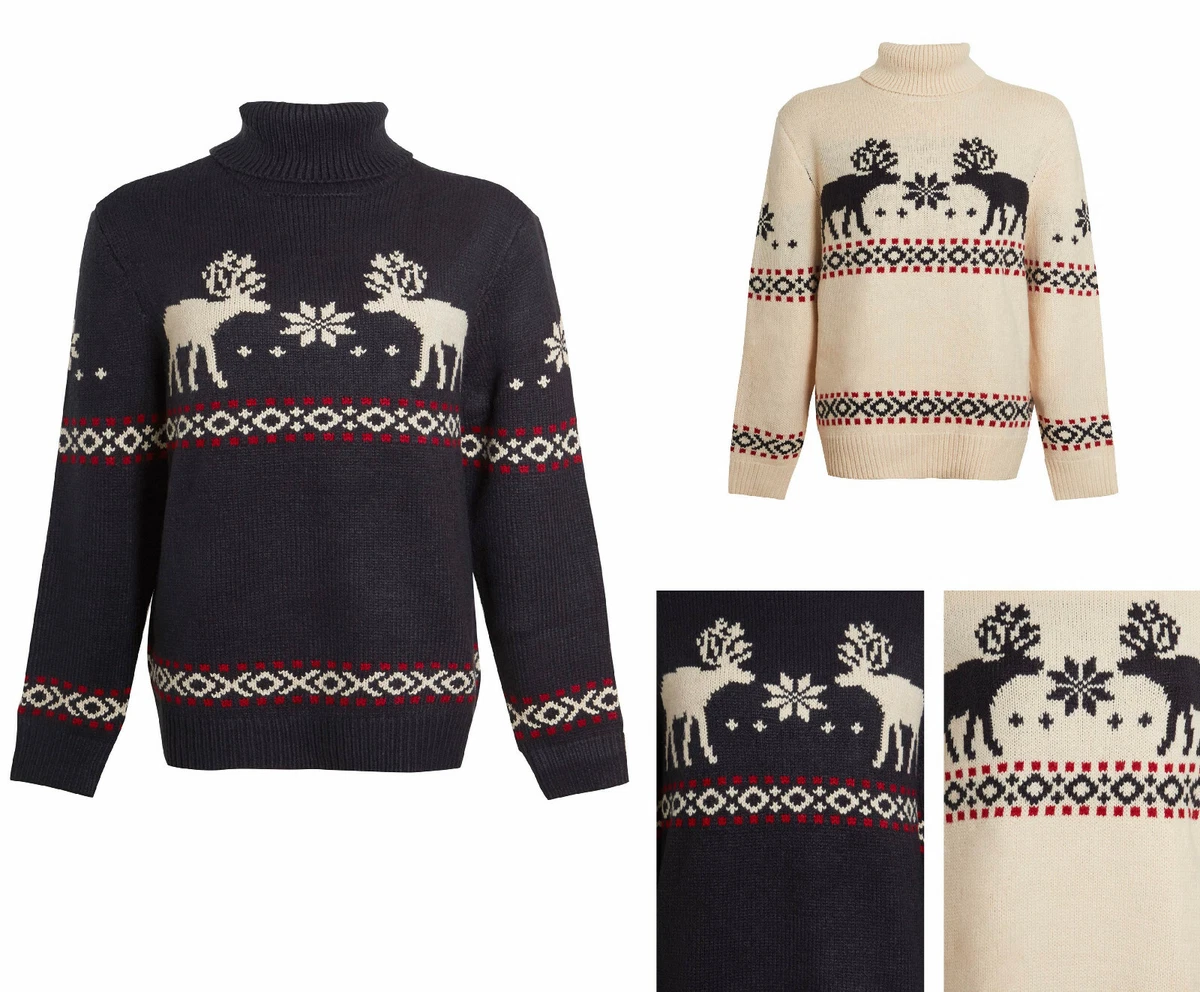 Christmas roll top neck jumper mens