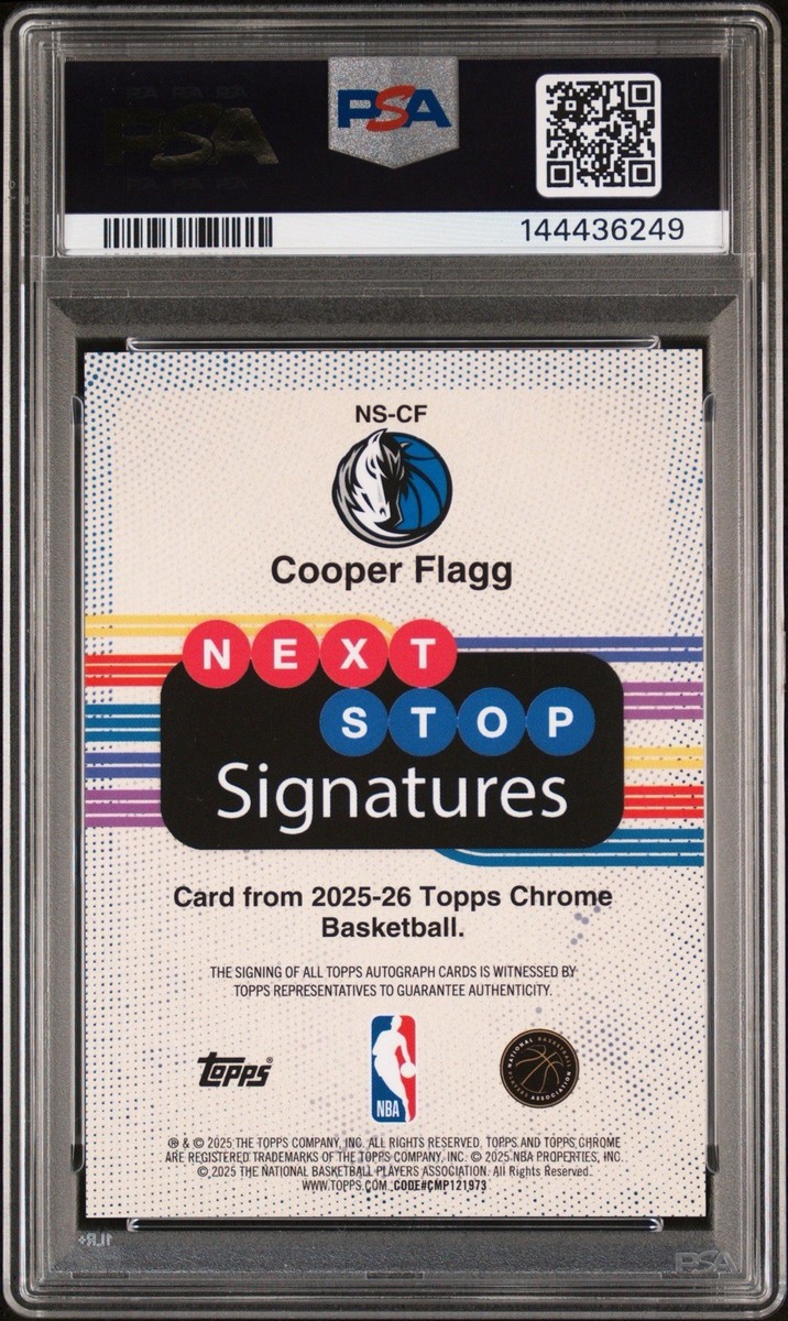 2025-26 Topps Chrome - Next Stop Signatures Cooper Flagg #NS-CF