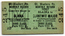Great Western Railway Ticket Blaina to Llantwit Major