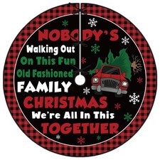Christmas Vacation Tree Skirt 48 Inch Funny Christmas Tree Collar Griswold Fa...