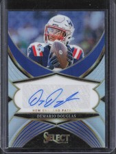 2024 Panini Select Demario Douglas Select Signatures Silver Prizm Auto Patriots