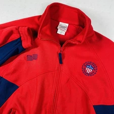 Vintage United States Soccer Federation Jacket Mens Medium Red Blue USA USSF 90s