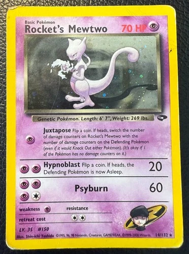 2000 POKEMON TCG ROCKET'S MEWTWO GYM CHALLENGE HOLO UNLIMITED 14/132 HP