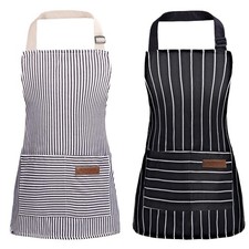 Kids Apron, Kids Cooking Aprons, Canvas Striped Aprons with 2 Pockets, Cute A...