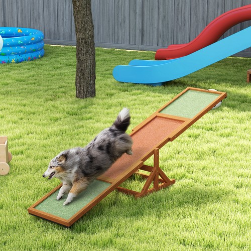 Wooden Dog Agility Seesaw for Training and Exercise, Orange - Picture 2 of 11