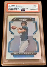 Trevor Lawrence 2021 Prizm Silver Prizm #V331 Rookie Card PSA 9. rookie card picture