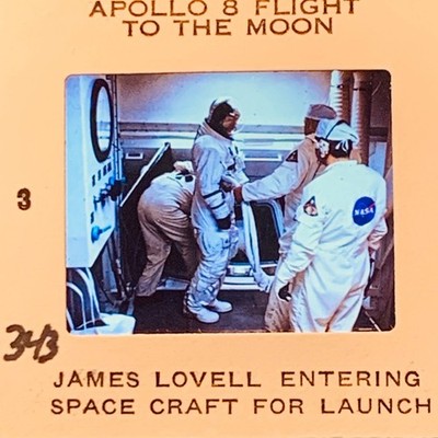 Vintage 35mm Slide Apollo 8 James Lovell Entering Spacecraft NASA Moon Flight