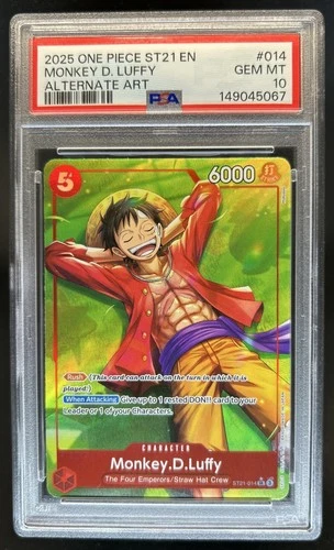 2025 One Piece Starter Deck EX Gear 5 Monkey D. Luffy Alt Art #ST21-014 PSA 10