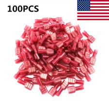 100PCS Female Insulated Crimp Gauge 22-16AWG Wire Connector 6.3mm Spade Terminal