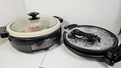 Zojirushi Grillpfanne Kochplatte mit 3 nützlichen Platten Ajimaru braun EP-RV30