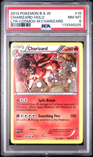 POKEMON LEGENDARY TREASURES CHARIZARD #19 COSMOS HOLO PSA 8 NM #113346205