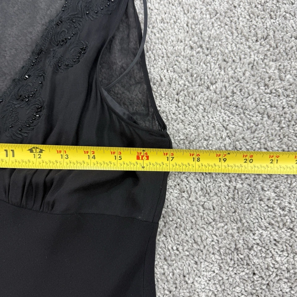 VTG Y2K Jones NY Dress Womens 12 Black Babydoll Whimsigoth Fairy Grunge Beads - Image 4 of 4