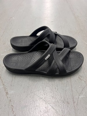 Telic Mallory Sandals Women s Midnight Black Arch Support Recovery Slides Medium