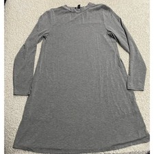 J. Crew Womens Medium Long Sleeve Crewneck Dress Pockets Gray Modal / Elastane
