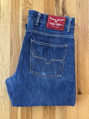 Kimes Ranch James Mens 34x36 Straight Fit 100% Cotton Denim Blue Jeans GUC