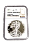 2018-S Proof $1 American Silver Eagle NGC PF70 Ultra Cameo Brown Label