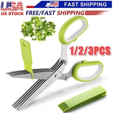 Herb Scissors Set with 5 Blades and Cover - Multipurpose Kitchen Chopping Shear