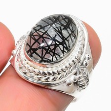 Rutilated Quartz Gemstone 925 Sterling Silver Jewelry All Size Ring For Gift