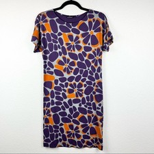 MARIMEKKO Steppi Jersey Dress w/ Removable Tie Belt Purple Orange XXS