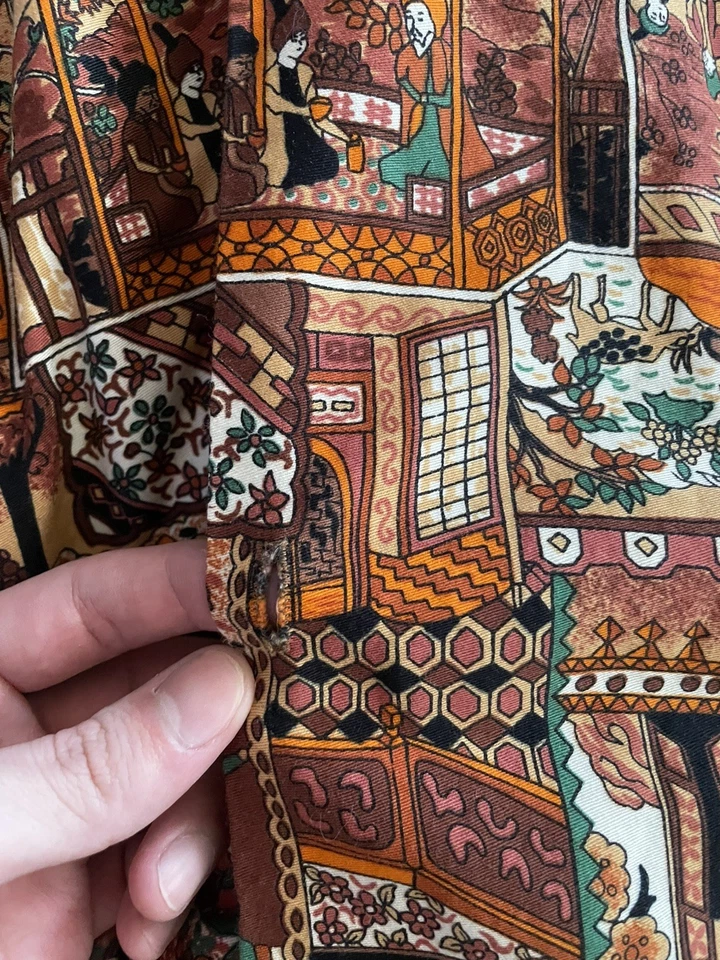 Vintage 70s Surfline Hawaii Multiprint Hawaiian Shirt Size Medium/Large - Image 3 of 4