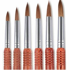 Kolinsky Acrylic Nail Brush Crimped Round Head For Manicure Powder Tool #8-18