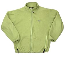 REI Vtg Y2K Full Zip Fleece Jacket Womens M Green Made In USA Hiking Camping